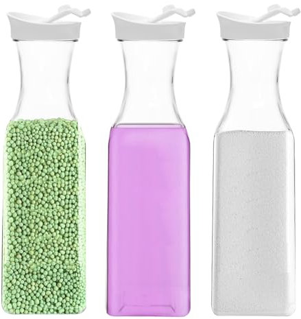 Les-Theresa 3Pcs Dispenser, Washing Powder Storage 1.5L Detergent Dispenser, Reusable Laundry Containers for Organization