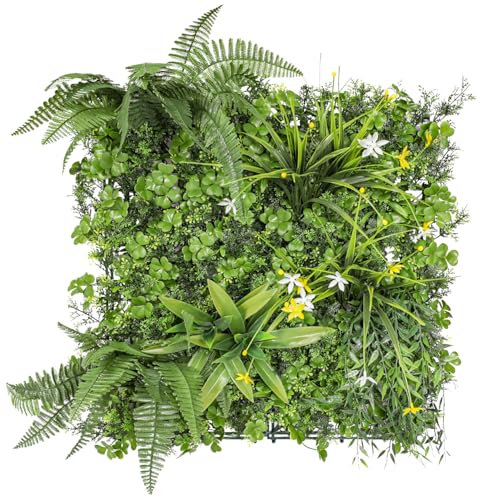 Goleray Paneles de pared de césped de 20 x 20 pulgadas, paquete de 6 unidades, telón de fondo de vegetación artificial, decoración de césped falso, panel de boj 3D, hiedra sintética, cobertura de
