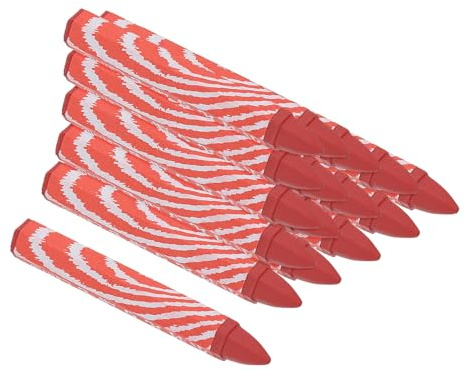 PATIKIL Lumber Marking Crayons, 50 Pcs 4x0.56 inch Hex Wax Tire Marker Drawing Crayons for Wood, Glass, Ceramics, Cartons, Cloth, Stone, Red