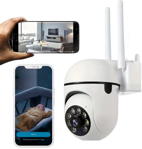 Camara de Seguridad Profesional | Full HD 1080P, visión Nocturna, cámara deteccion Movimiento, Notificaciones Tiempo Real, Admite Tarjeta SD, Control Remoto App movil,Compatible Alexa