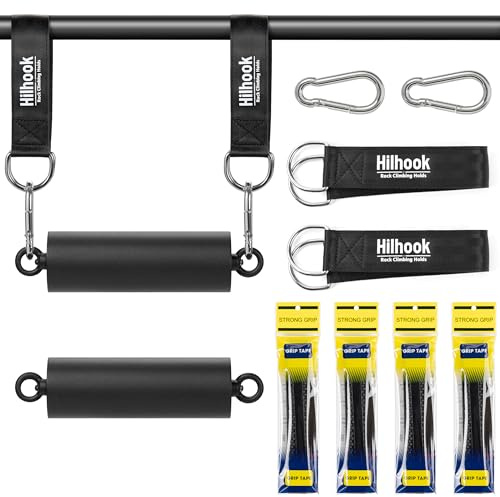 Hilhook Pull Up Climbing Hold Grips, Non-Slip Rock Climbing Holds Training Set for Finger, Forearm, Core Strength and Back Muscles Training