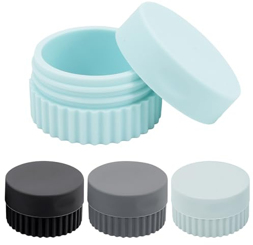 4 Stück Nachfüllbare Kosmetikdosen 20ml Reise Kosmetik Behälter Döschen, Lotion Spender Silikon Cremedose zum Befüllen Travel Essentials Nachfüllbar Behälter mit Deckel für Lotion Creme Kosmetik (B)