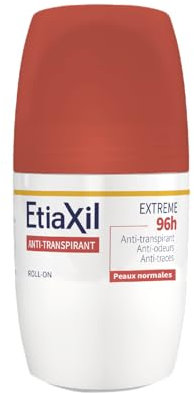ETIAXIL - Déodorant Anti-transpirant - Transpiration Modérée - Aisselles - Extrême 96h - Peaux Normales - Efficacité 96h - Roll on - 50 ml