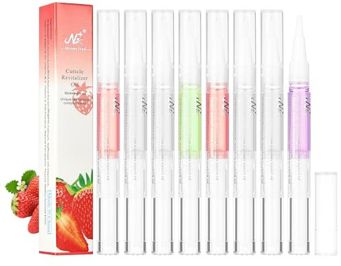LOPHE 8 Pcs Huile Cuticules Ongles Stylo, Stylos à Huile pour Cuticules Nail Nutrition Oil Soin Des Ongles Polissoir a Ongle de Traitement pour Réparer les Fissures et l'huile de Cuticule Sèche,3ML