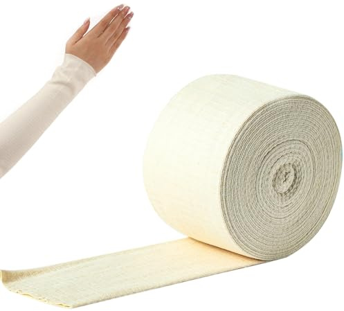Fascia elastica per tubo, 10 cm x 5 m, fasciatura a compressione, estensibile, per ginocchia, braccio