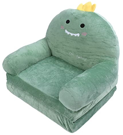 KELFEEAO Sofá para niños pequeños, sofá Plegable para niños, Lindo Dinosaurio de Dibujos Animados, Felpa Suave, sofá Cama de 2 Capas para niños pequeños, Dormitorio, Descanso para Jugar, (2 Niveles)