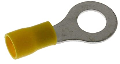 Lumonic 25x capocorda ad anello M8 parzialmente isolato 4-6mm² - Set di capocordi gialli