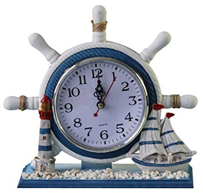 KODORIA Ruota Orologio da Parete Decorazione Nautica Anchor Boat Steering Wheel Orologio da Tavolo Decor – Nave