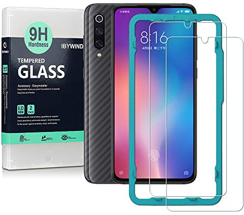 Ibywind Schutzfolie für Xiaomi Mi 9/9 Pro[2 Stück],Inklusive Easy Install Kit (Zentrierrahmen)