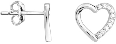 SOFIA MILANI - Damen Ohrringe 925 Silber - mit Zirkonia Steinen - Herz Ohrstecker - 20852