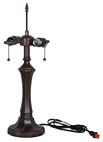 Capulina Tiffany Table Lamp Base Replacement for 16-18 Inches Lampshade Pole Height 24 Inches Bronze Finished Resin Base