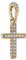 PANDORA Passions Funkelndes Kreuz Anhänger aus 14 Karat Gold mit Cubic Zirkonia 2,4 x 16,5 x 12,3 mm (T/H/B)