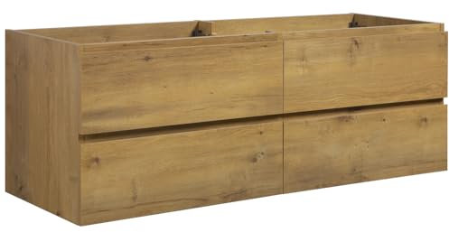 Waschbeckenunterschrank Angela 140cm - Eiche - Unterschrank Badmöbelset