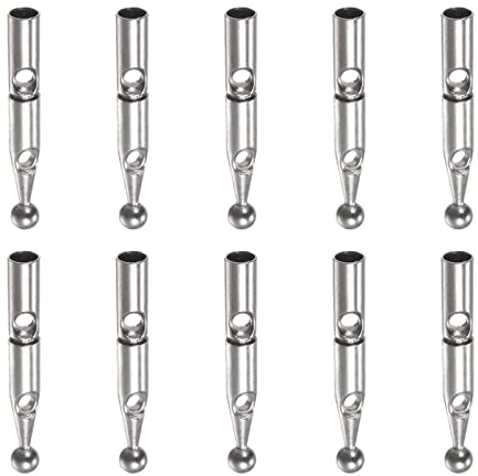 sourcing map 10uds Paraguas Cola Cabeza Cuentas 3,6mm Agujero Diámetro 30mm Longitud Metal Paraguas Componentes para Reverse Paraguas Cubierta Piezas, Plateado Tono