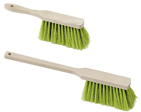 Set 1 x industriborste 28 cm 1 x lång handborste 43 cm handkvast sopborste (grön prestige)