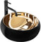 Rea Aufsatzwaschbecken Luna Gold/Schwarz, Badwaschbecken 400 x 400 x 155 mm, Keramik (mattschwarz)