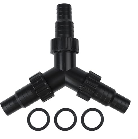 Gdfnmogo Pond Pump Y Water Distributor Valve Connector with Adjustable Flow Control, 20mm and 25mm Hose Splitter for Koi Ponds, Waterfalls and Fountain Filter Systems,(01