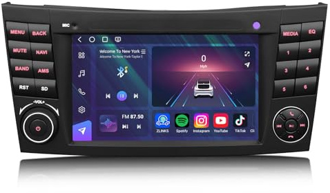 Qualcomm 8 Núcleos 8GB+128GB Android 14.0 Dab+ Radio Coche Estéreo para Mercedes Benz Clase E W211 Clase CLS W219 GPS Navegador Inalámbrico CarPlay Android Auto DSP WiFi Bluetooth 5.1 USB 4G AM/FM RDS