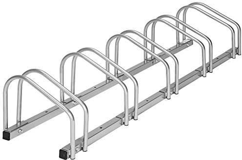 Tectake® Support vélo Râtelier Range vélo Rack vélo en Acier laqué pour 4 vélos, Support vélo sol ou mural, Accessoire VTT Vélo électrique, Vélo de course, Organisation du garage, Parking vélo
