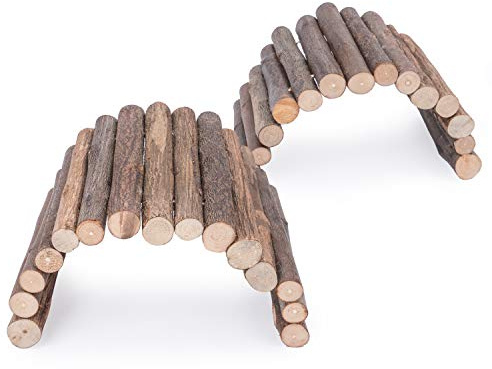 Niteangel Wooden Ladder Bridge, Hamster Mouse Rat Rodents Toy, Small Animal Chew Toy
