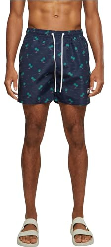 URBAN CLASSICS Bañador Hombre Bermudas Cortos, Shorts de Baño para Natación, Secado Rápido para Vacaciones, Color: island aop, Talla: 4XL