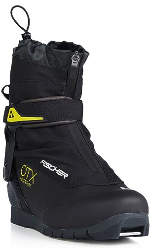 Fischer OTX Adventure Mens Cross Country Ski Boots, Black/Yellow, 38