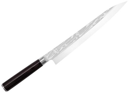 KAI Shun Pro Sho Yanagiba coltello giapponese per sushi, coltello per sashimi 24 cm lunghezza lama - Acciaio A 10 61 (±1) HRC - Pakkawood nero - fatto a mano con affilatura unilaterale - Made in Japan