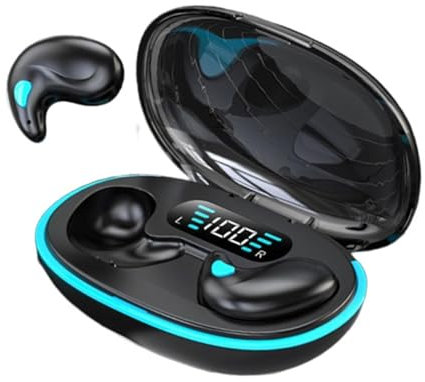 Auriculares intrauditivos inalámbricos Genérico - Negro - Conducción ósea y cancelación de ruido - Bluetooth 5.3 - Compatibles con smartphones, tabletas y portátiles