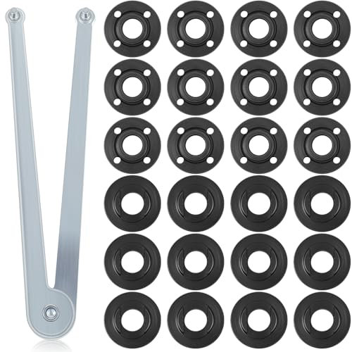 Hicarer 25 Pcs Angle Grinder Nut Angle Grinder Wrench Kit Universal Locknut Adjustable Spanner 5/8''-11 Flange Metal Lock Nut Compatible with Makita/Dewalt