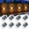 Quntis Warm White Solar Fence Lights 8Pack, 360°Lighting Effect Outdoor Wall Lights, Auto On/Off IP44 Waterproof Garden Security Light for Balcony Stair Garage Road Shed Patio Yard Porch Front Door