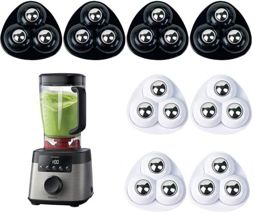 Belligern 8 Pcs Appliance Wheels,Appliance Sliders Adhesive Roller Wheels Stainless Steel Mini Caster Wheels 360 Degree Rotation Small Appliance Wheels,Suitable for kitchen appliances (White & Black)