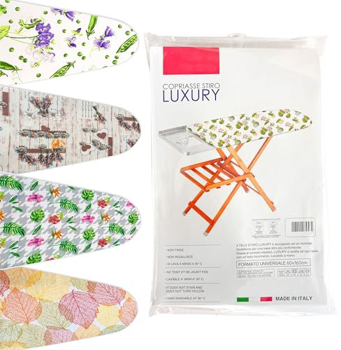 TUOLON Copriasse da Stiro 60 x 160 cm Universale per Ferri a Vapore Pratico e Morbido Copri ASSE da Stiro Telo con Elastico Copertina Colori Assortiti Made in Italy