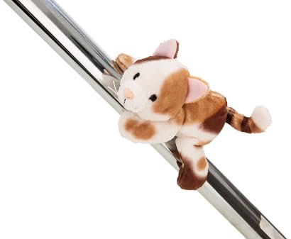 NICI MagNICI Lucky Cat 12 cm, Brown, Cuddly Toy with Magnet, Plush Toy, Sticks to Metal Surfaces, Magnetic Boards and Bag Handles, Travel Companion, Great Gift Idea, 62135