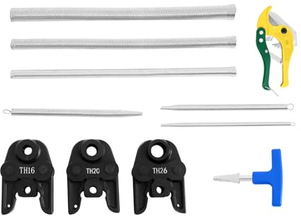 Mqwdxzfes TH16 TH20 TH26 - Mordaza de prensado, tubo compuesto con herramientas de prensado + contorno TH, alicates de prensado de tubos, juego de herramientas de compresión para tubos PEX/aluminio