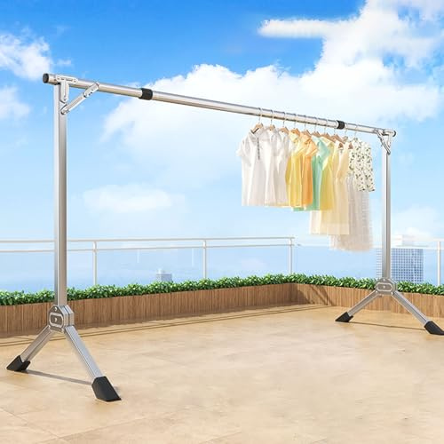 TapferBahn Grande stendibiancheria Retrattile,Stendibiancheria per Lenzuola,Stendibiancheria Pieghevole in acciaioinox,Estensibile,installata gratuitamente,per Lavanderia,Camera da Letto,Balcone