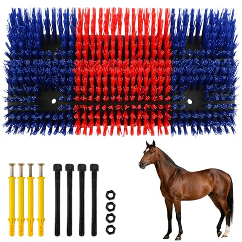 Brosse à Gratte,Brosse Cheval,Brosse de Massage,pour Soulager Démangeaisons du Dos,brosses pour Chevaux,pour Mouton,Cheval, Vache,Cochon,Grand,Avec 12 Vis