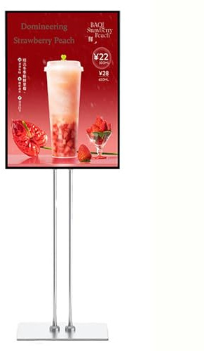 Supporto per cartelloni pubblicitari con cornice per poster, cartellone luminoso a LED da pavimento, cornice per poster a LED, espositore pubblicitario, cartelloni per menu a LED (cornice nera, 50 *