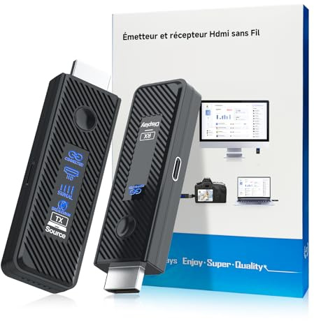 Moman HDMI sans Fil Transmission Stable sur 196FT/60M Transmetteur HDMI Emetteur Recepteur Plug & Play 4K Decoding from Laptop/PC/Camera (TX) to TV/Monitor/Projector (RX)