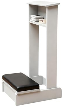 CxlQuarxian Prayer Bench for Kneeler Prayer Church Kneeling Stand Stool Prayer Table at Home Kneeling Chair 20x16.5x33 in Meditation Stool Church Table with Shelf and Kneeling Cushions(White)