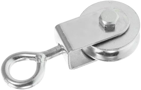 VILLFUL Puleggia di Trazione in Acciaio Inox 300 Kg con Cuscinetto senza Anello per Funi Metalliche, Blocco Puleggia Singola per Sollevamento Pesante in Cantieri e Palestra