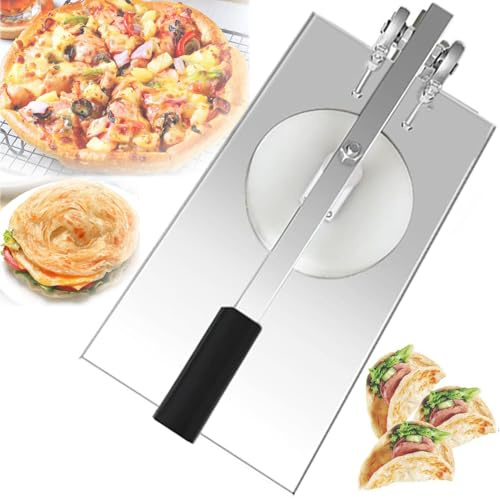 Pressa Manuale per Impasto per Pizza - Macchina per Fare la Crosta di Pizza da 12-24 cm per Una Pizza Sottile e Perfetta, Preparazione dell'impasto Senza Sforzo per la casa e Il Ristorante,