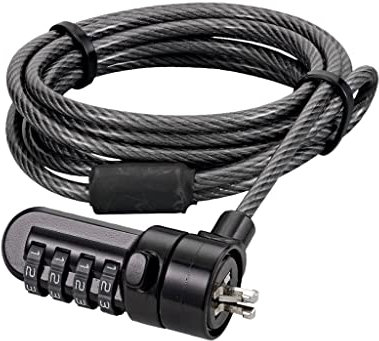 Port Designs Security Cable Combination Lock Laptops, Desktops, Monitors Other Devices, Black