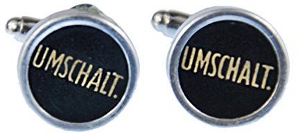 Miniblings omkopplare Manschettknappar skrivmaskinsknapp vintage unik + box – herrsmycken manschettknapp manschettknapp manschettknappar I trälåda ingår, 18mm, Glas Metall