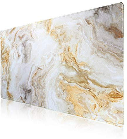 Jahosin XXL Gaming Mauspad, Erweitertes Mauspad,genähte Kanten,2mm,rutschfeste Gummibasis,90x40cm,Schreibtischunterlage für Gaming/Büro/Geschäft-90x40 marbleuk
