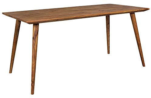 KADIMA DESIGN Massivholz Esstisch Savio: Retro Landhausstil, handgefertigt, Sheesham-Holz, Verschiedene Größen, Braun mit Maserungen Große: 120x60x76