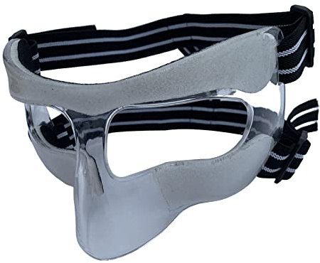 Perfeclan Sport-Gesichtsmaske Gesichtsschutz für gebrochene Nase Langlebiger Gesichts-Nasenschutz Basketball-Maske für Kinder Jugend Fitnessstudio Übung Boxen, Schwarz-Weiss, 15 cm x 9 cm