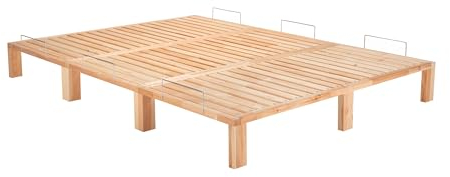 Gigapur Kiefer massiv Holzbett G56, naturbelassen, mit Standardfuß 25 cm Höhe, inkl. Lattenrost und Matratzenbügeln, Liegefläche 230x200 cm Best. aus 2X 70 x 200 cm, 1x 90 x 200 cm