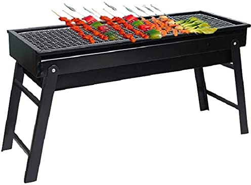 BBQ Smokeless Grill Outdoor Smoker Grill Barbecue Portable BBQ Folding Charcoal Grill, High Temperature Black Paint Coating, Easy to Clean, for Picnic Patio Backyard Camping