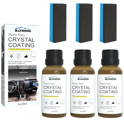 Kunststoffteile Kristalline Beschichtung, 2024 New Auto-Kunststoff-Restaurator, Car Plastics Restorer, Crystal Coating Kunststoff, Auto-Plastikteile-Renovierungsmittel (3 Stück)