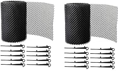 Lapyyne Juego de 2 protectores de canalones protectores de malla, rollo de pantalla anticaídas, protector de hojas para desagüe de canalones, fácil de usar
